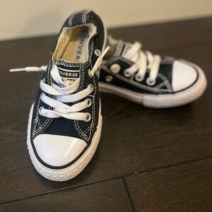 Converse Kids Black and White Low-Top Sneakers